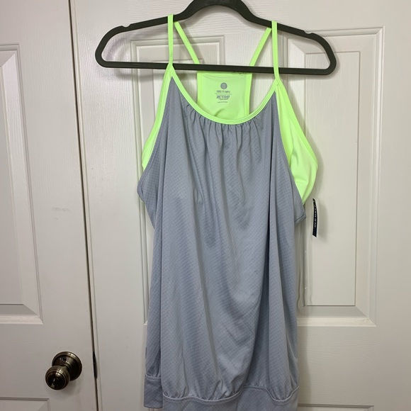 Old Navy Tops - NWT OLD NAVY WORKOUT TANK WITH BRALETTE NEON